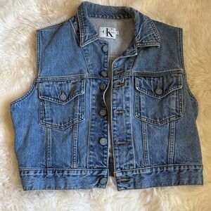 Calvin Klein Classic Blue Denim Vest